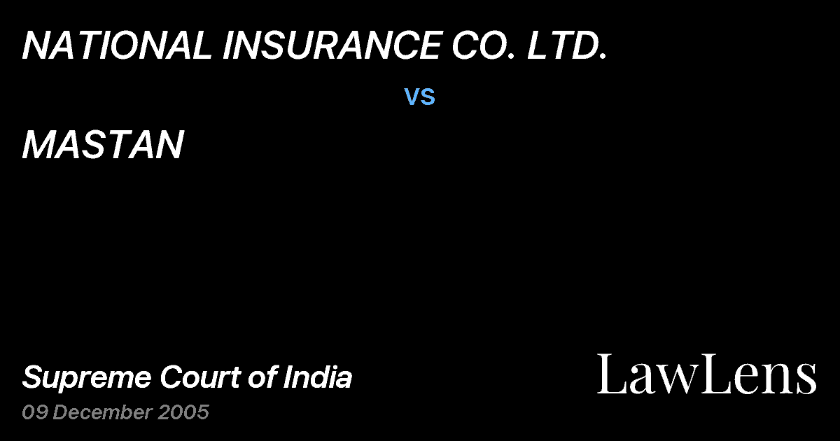 Preview image for NATIONAL INSURANCE CO. LTD. vs. MASTAN