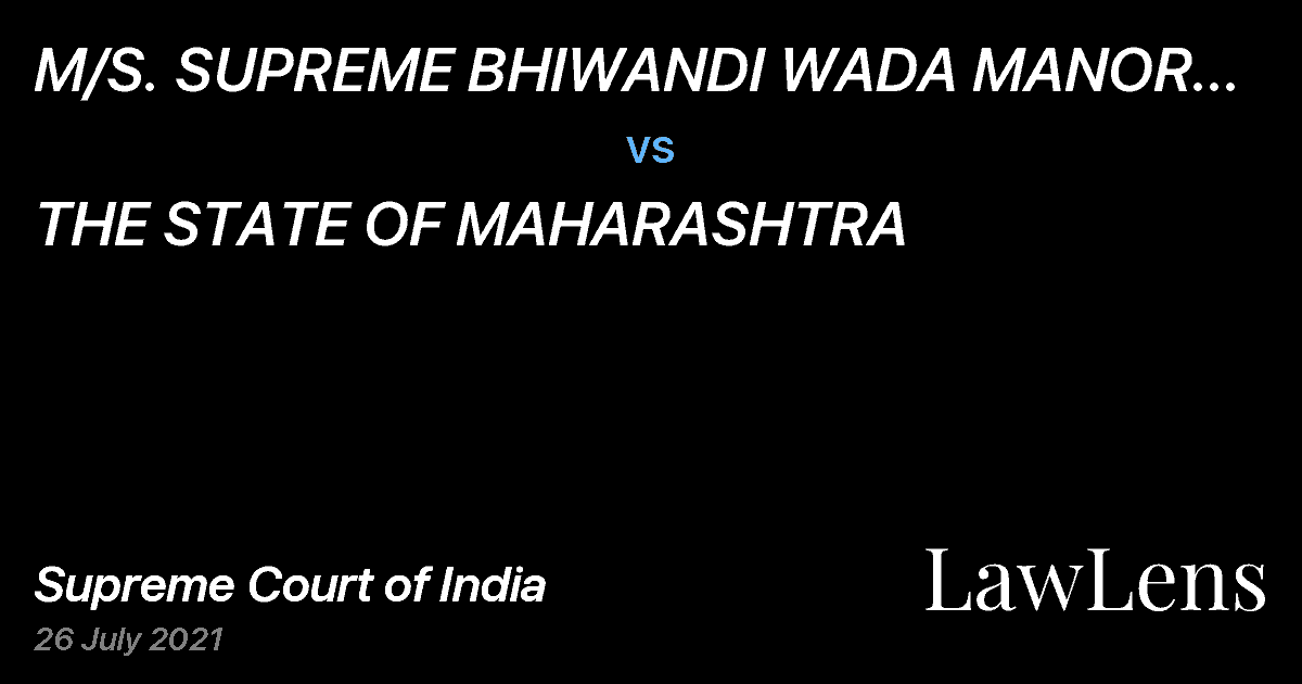 Preview image for M/S. SUPREME BHIWANDI WADA MANOR INFRASTRUCTURE PVT. LTD. vs. THE STATE OF MAHARASHTRA
