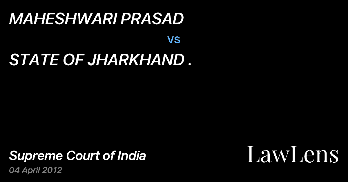 Preview image for MAHESHWARI PRASAD vs. STATE OF JHARKHAND .