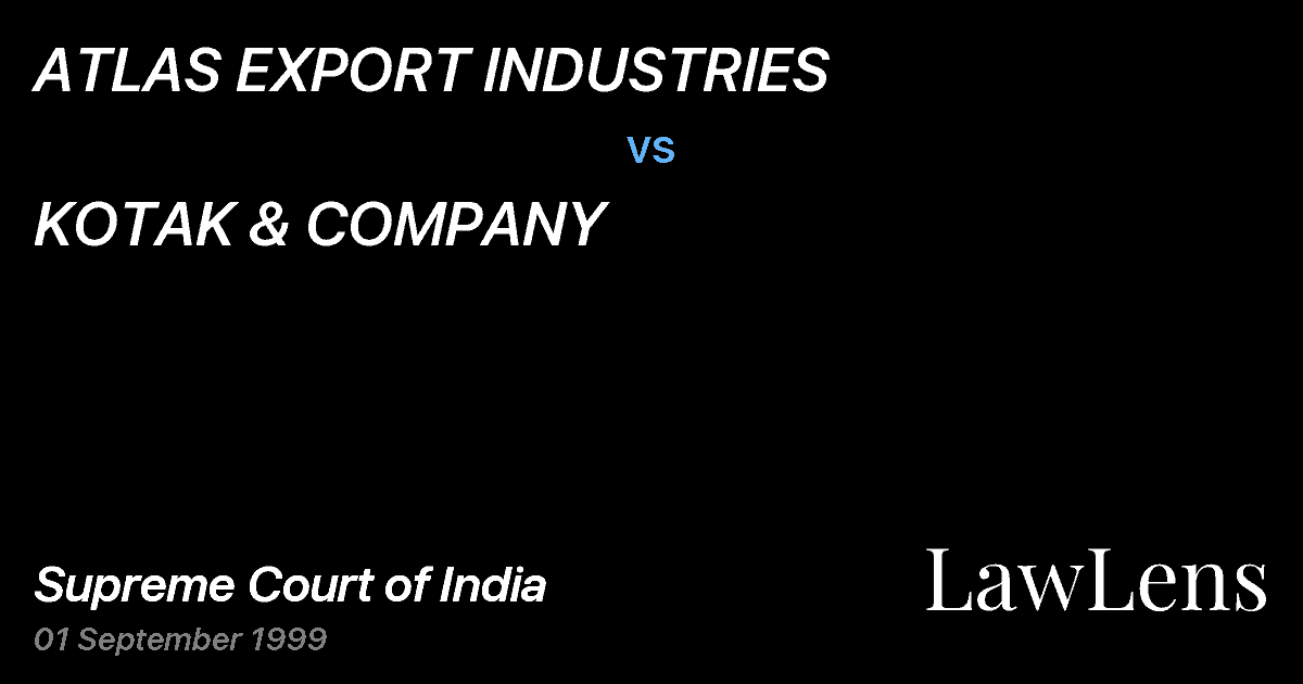 Preview image for ATLAS EXPORT INDUSTRIES vs. KOTAK & COMPANY