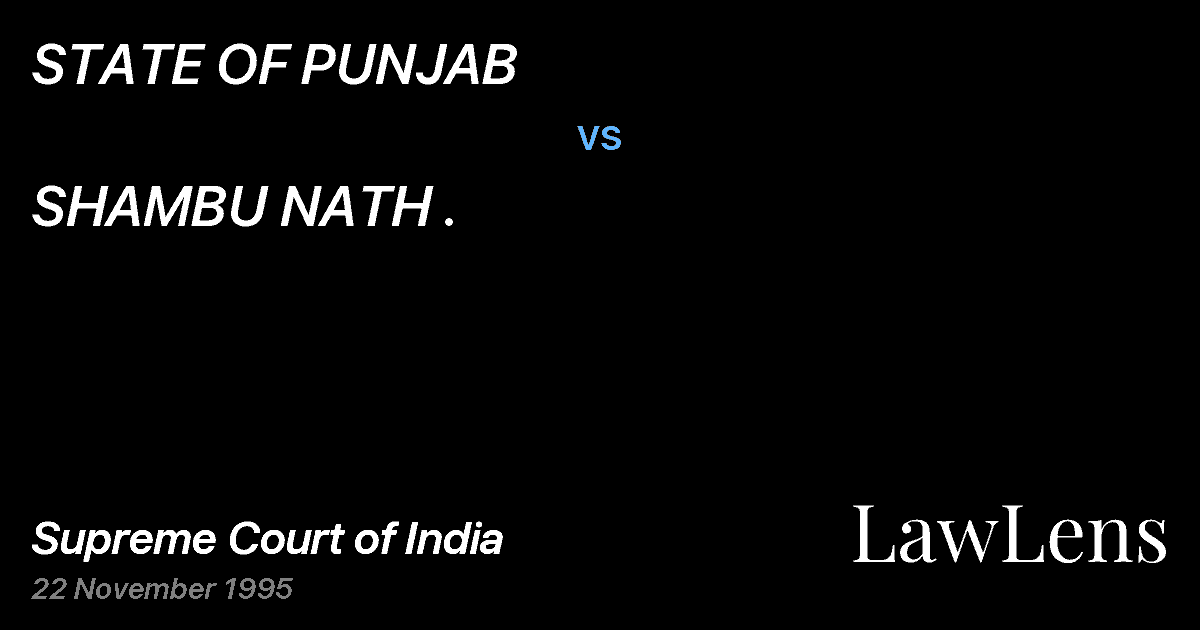 Preview image for STATE OF PUNJAB vs. SHAMBU NATH .