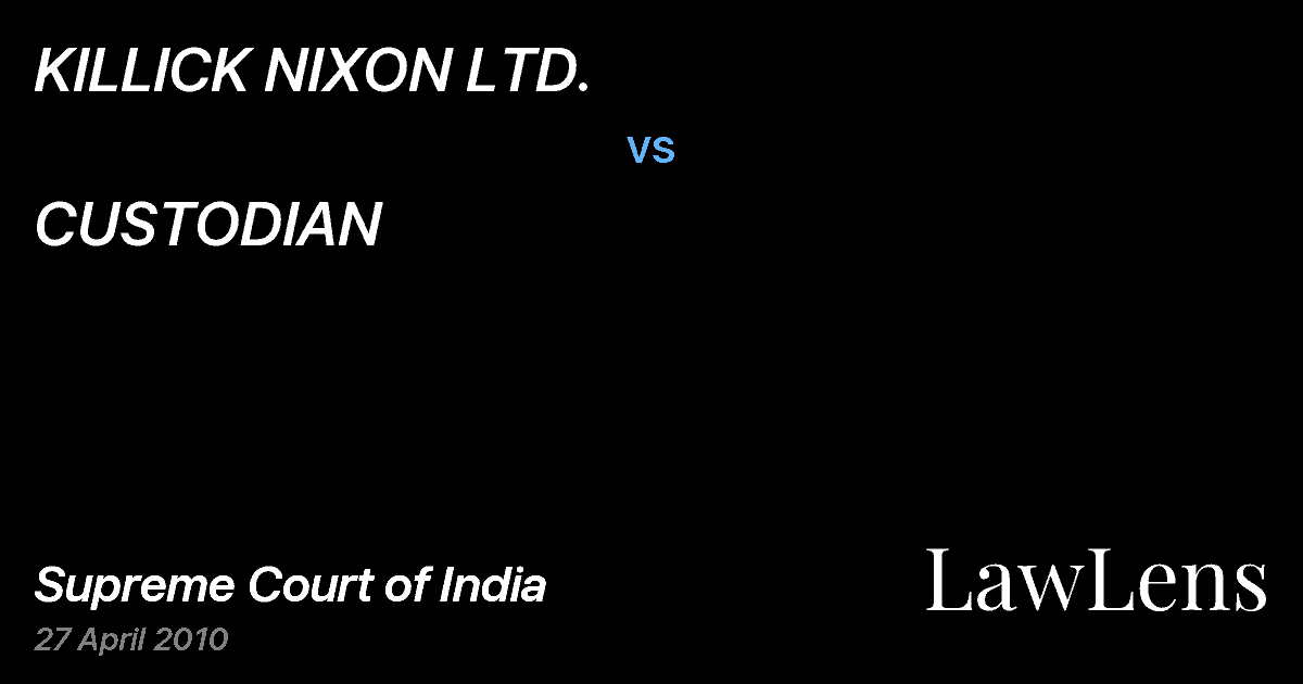 Preview image for KILLICK NIXON LTD. vs. CUSTODIAN