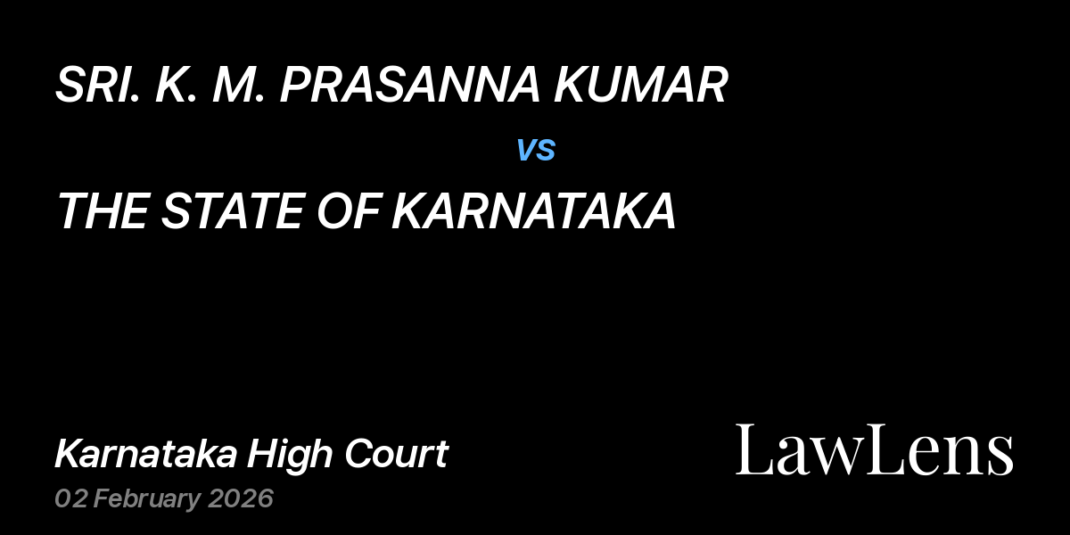 Preview image for SRI. K. M. PRASANNA KUMAR vs. THE STATE OF KARNATAKA