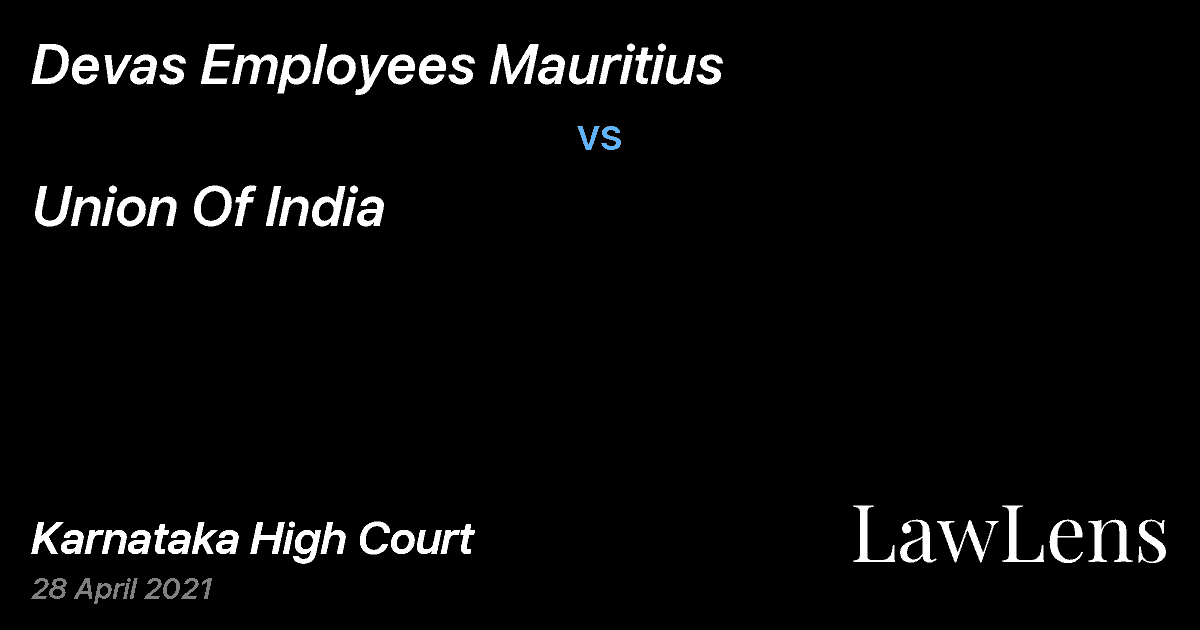 Preview image for Devas Employees Mauritius vs. Union Of India