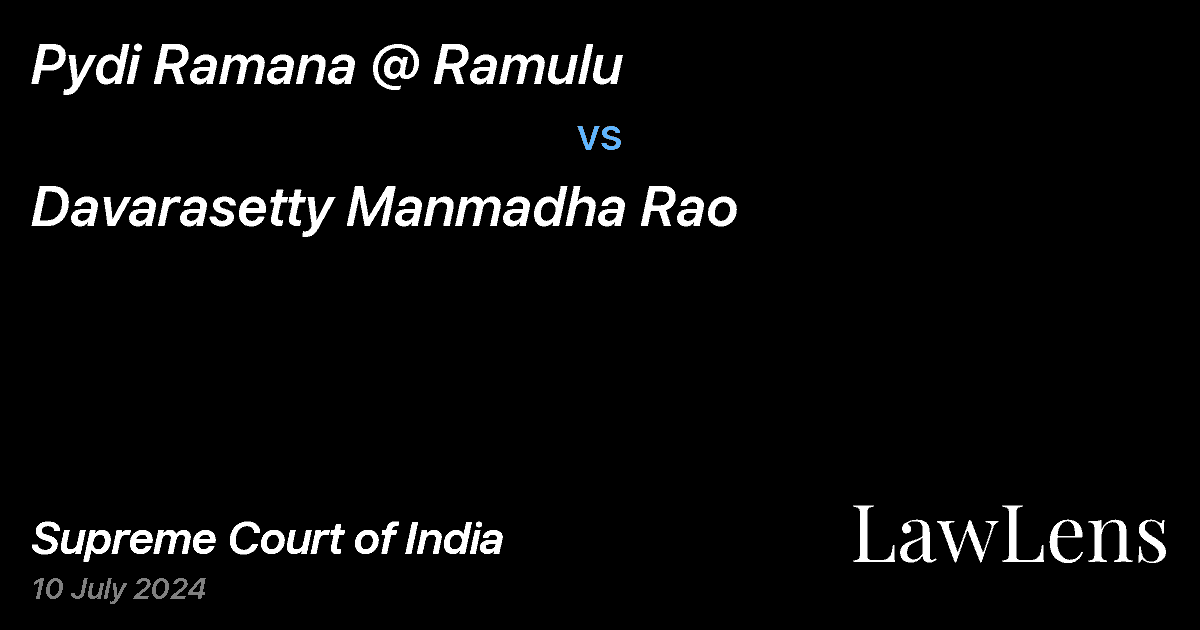 Preview image for PYDI RAMANA @ RAMULU vs. DAVARASETTY MANMADHA RAO