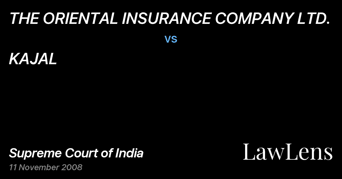 Preview image for THE ORIENTAL INSURANCE COMPANY LTD. vs. KAJAL