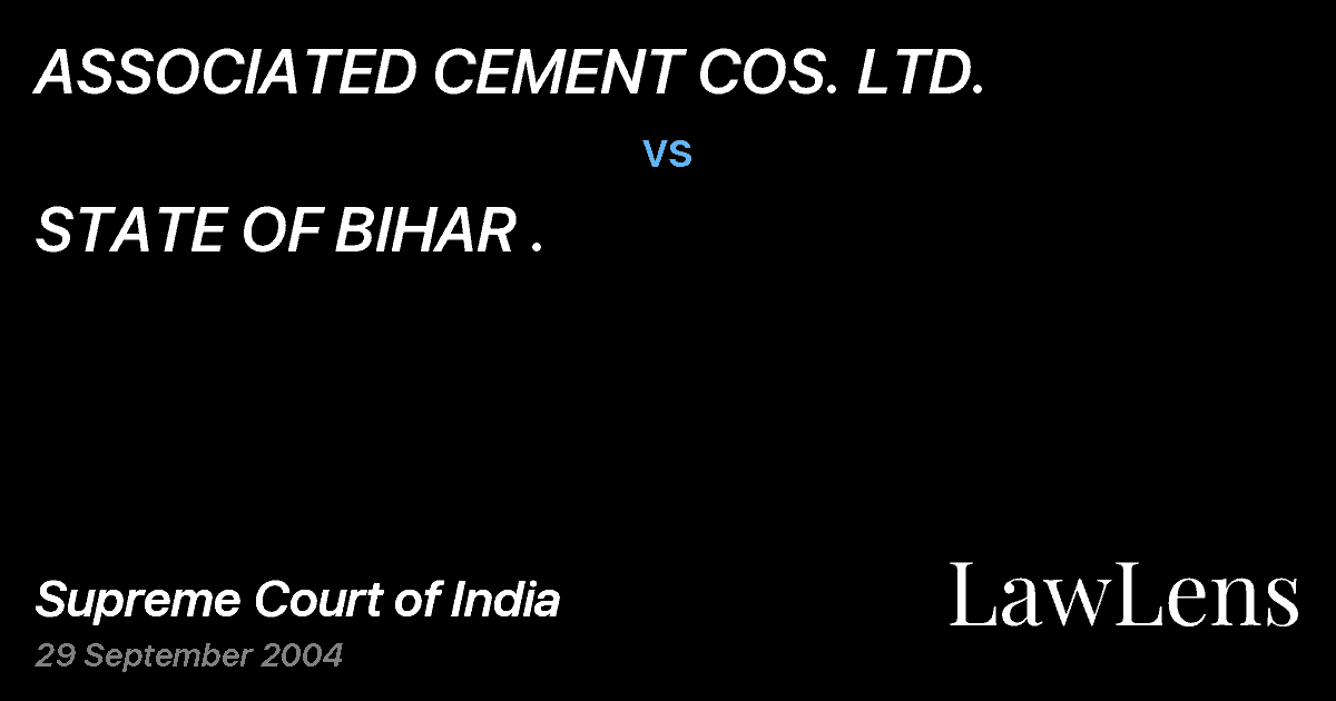 Preview image for ASSOCIATED CEMENT COS. LTD. vs. STATE OF BIHAR .