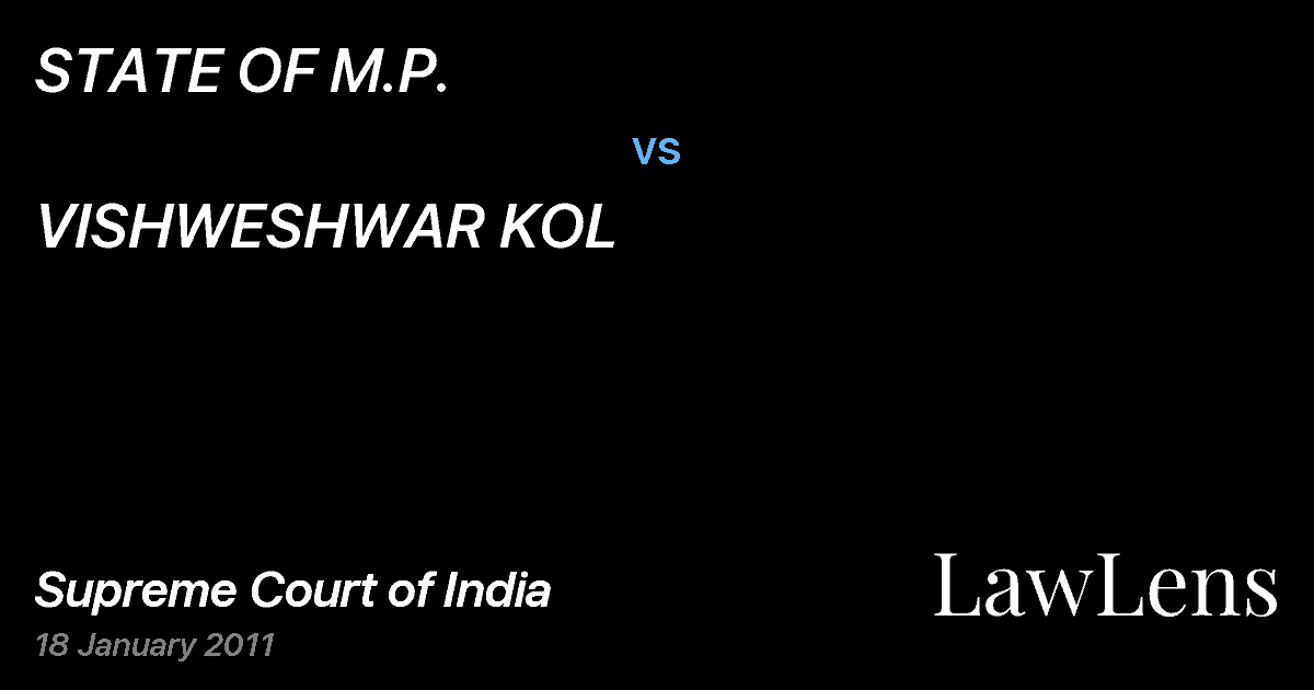 Preview image for STATE OF M.P. vs. VISHWESHWAR KOL