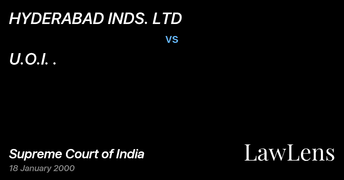 Preview image for HYDERABAD INDS. LTD vs. U.O.I. .