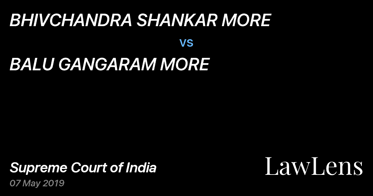 Preview image for BHIVCHANDRA SHANKAR MORE vs. BALU GANGARAM MORE