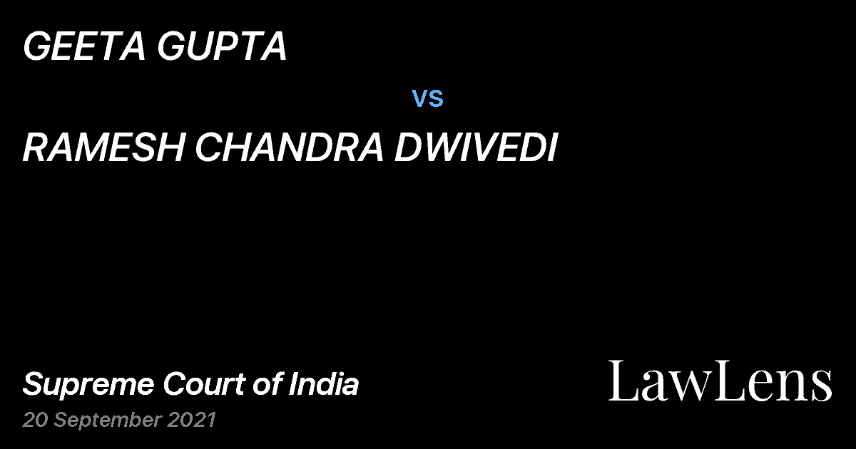 Preview image for GEETA GUPTA vs. RAMESH CHANDRA DWIVEDI
