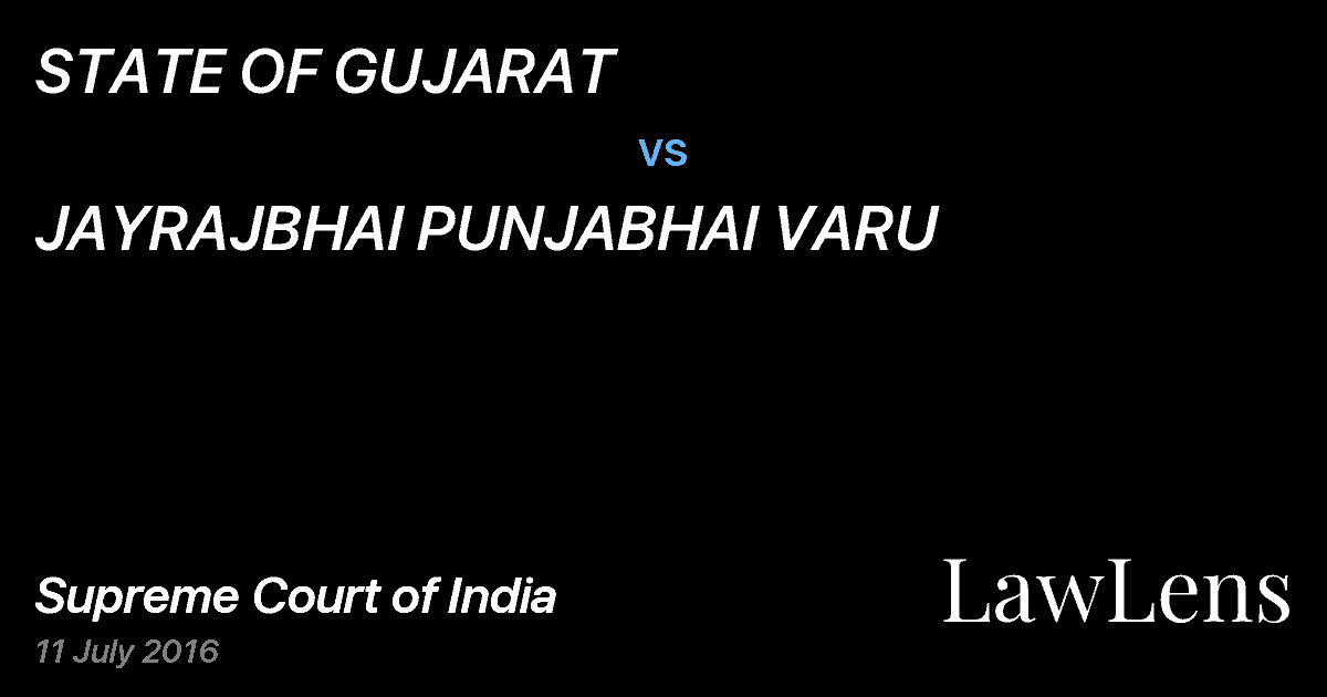 Preview image for STATE OF GUJARAT vs. JAYRAJBHAI PUNJABHAI VARU