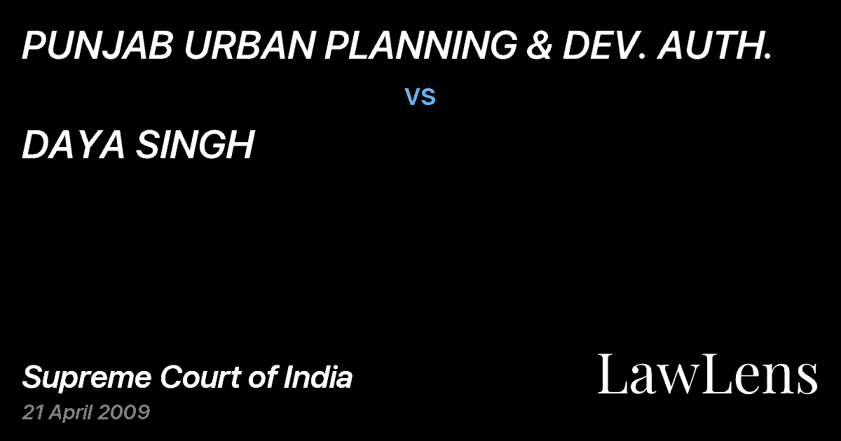 Preview image for PUNJAB URBAN PLANNING & DEV. AUTH. vs. DAYA SINGH
