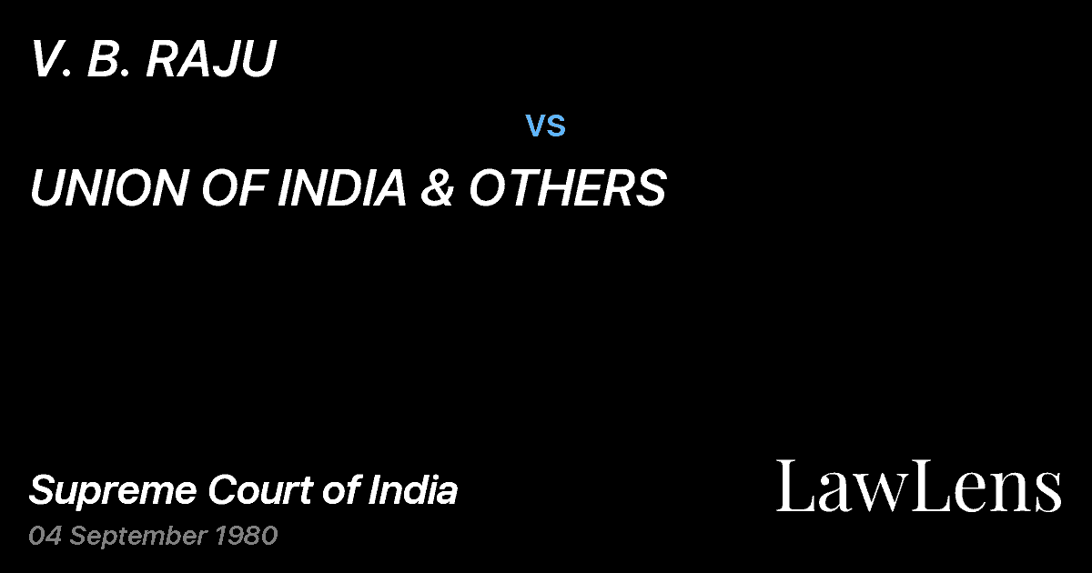 Preview image for V. B. RAJU vs. UNION OF INDIA & OTHERS