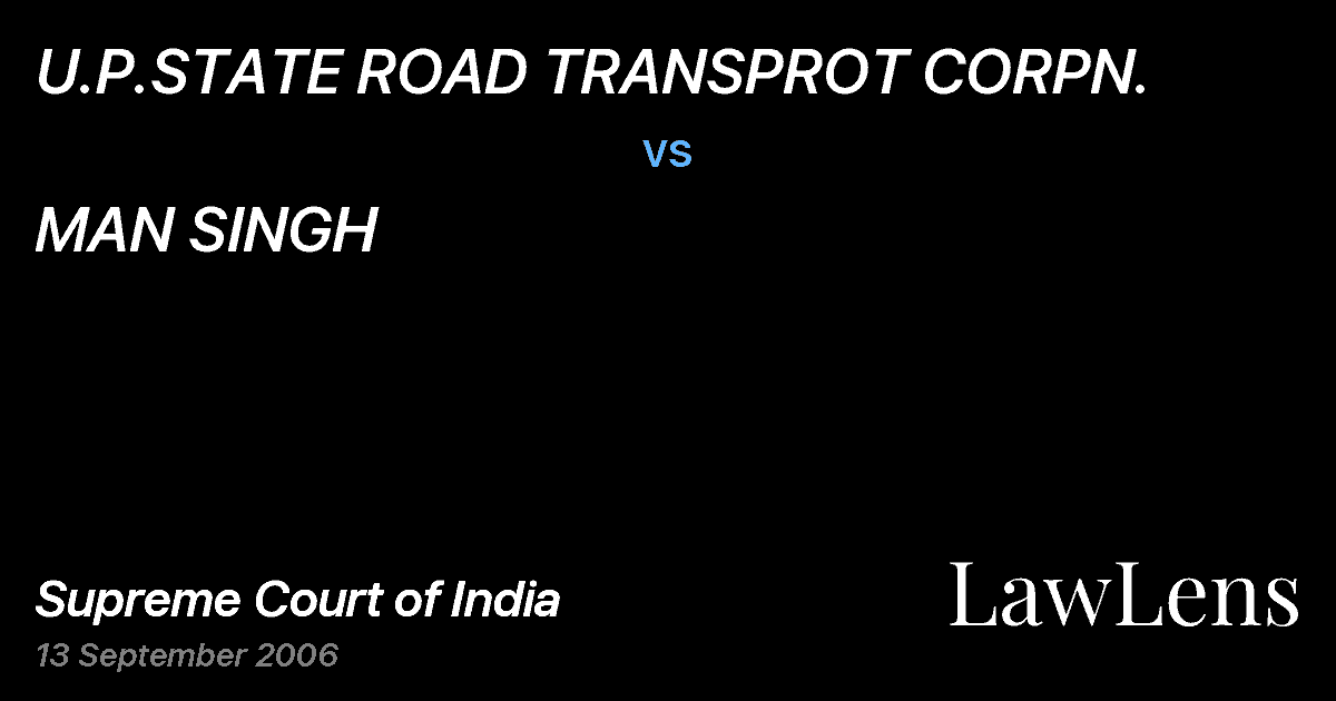 Preview image for U.P.STATE ROAD TRANSPROT CORPN. vs. MAN SINGH