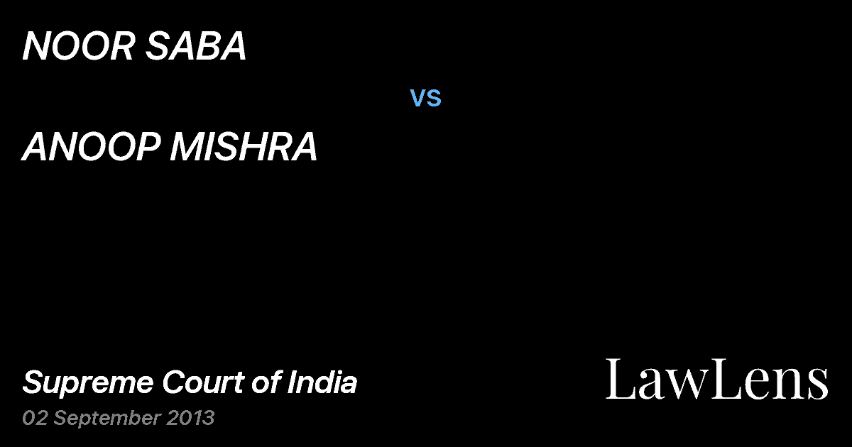 Preview image for NOOR SABA vs. ANOOP MISHRA