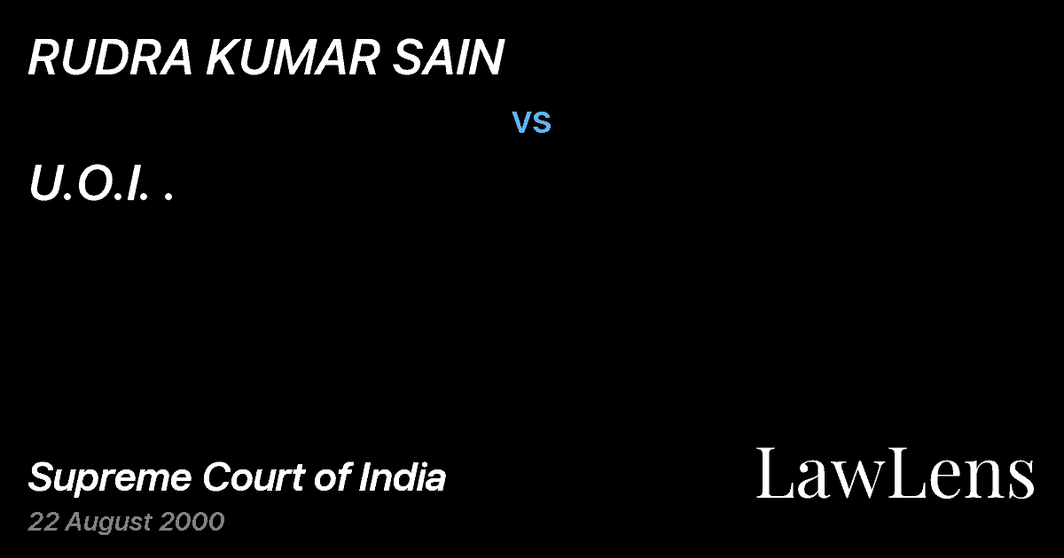 Preview image for RUDRA KUMAR SAIN vs. U.O.I. .