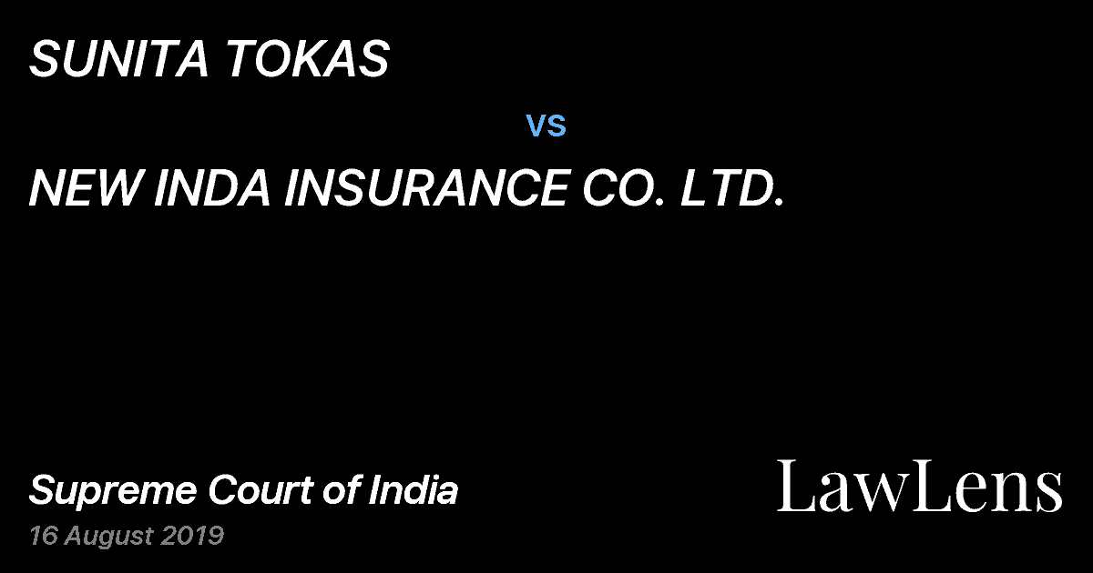 Preview image for SUNITA TOKAS vs. NEW INDA INSURANCE CO. LTD.