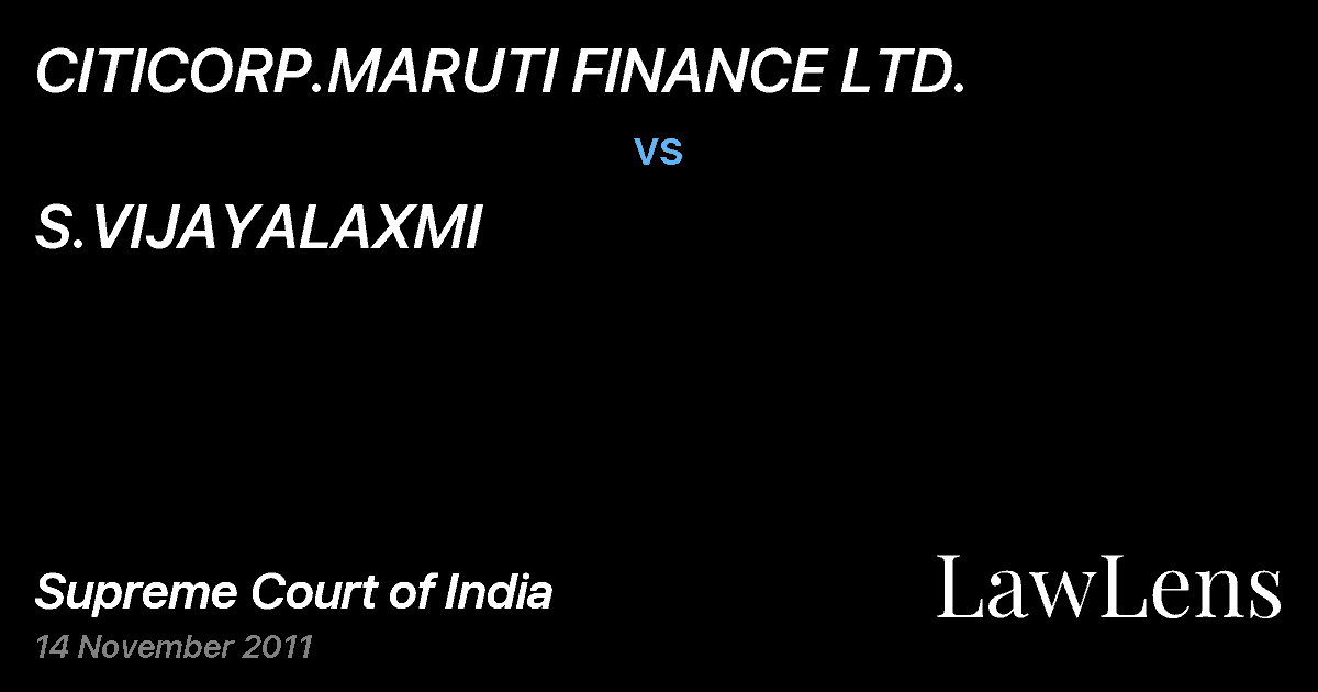 Preview image for CITICORP.MARUTI FINANCE LTD. vs. S.VIJAYALAXMI