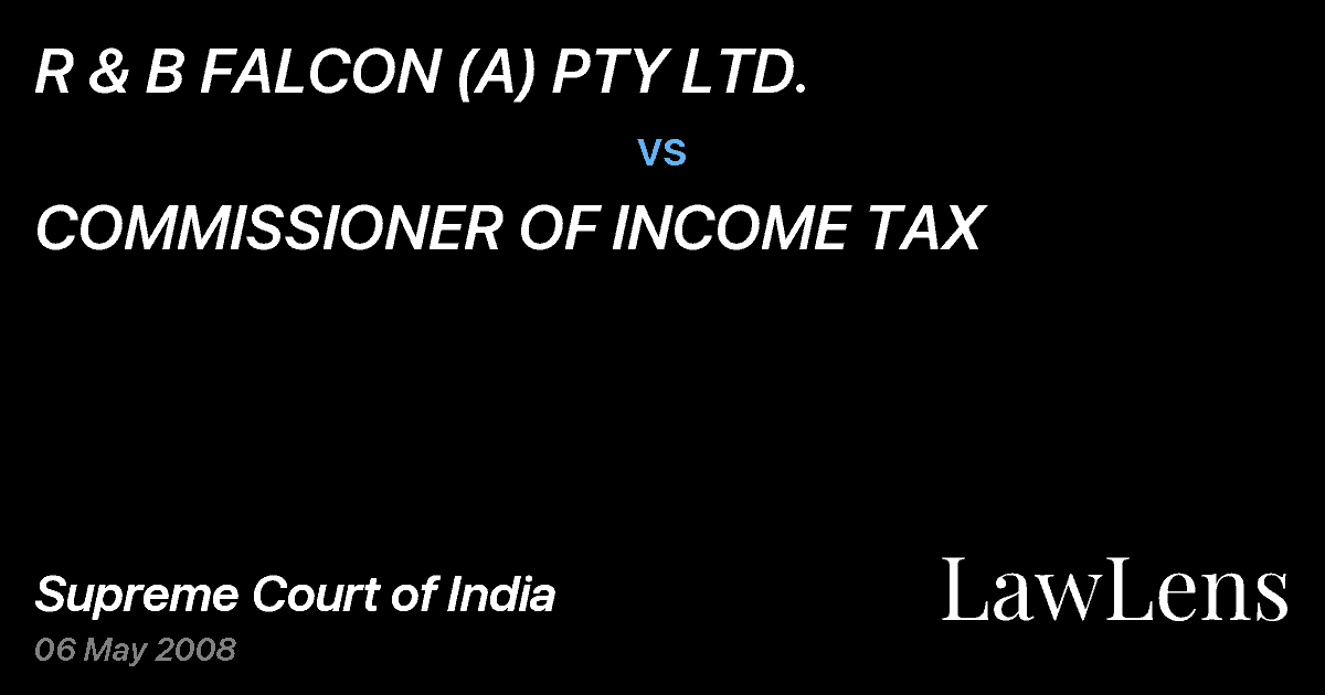 Preview image for R & B FALCON (A) PTY LTD. vs. COMMISSIONER OF INCOME TAX