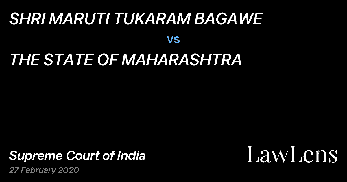 Preview image for SHRI MARUTI TUKARAM BAGAWE vs. THE STATE OF MAHARASHTRA