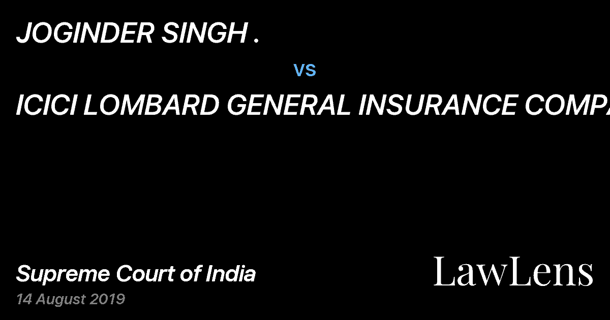 Preview image for JOGINDER SINGH . vs. ICICI LOMBARD GENERAL INSURANCE COMPANY