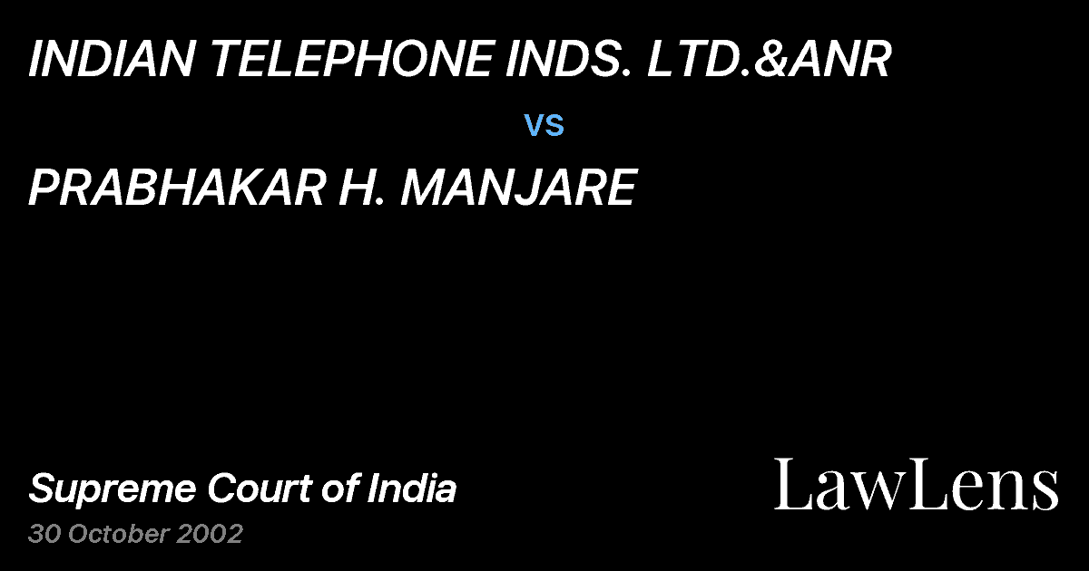 Preview image for INDIAN TELEPHONE INDS. LTD.&ANR vs. PRABHAKAR H. MANJARE