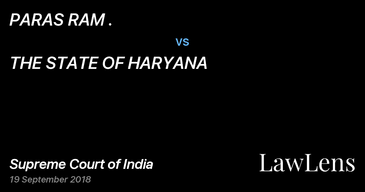 Preview image for PARAS RAM . vs. THE STATE OF HARYANA