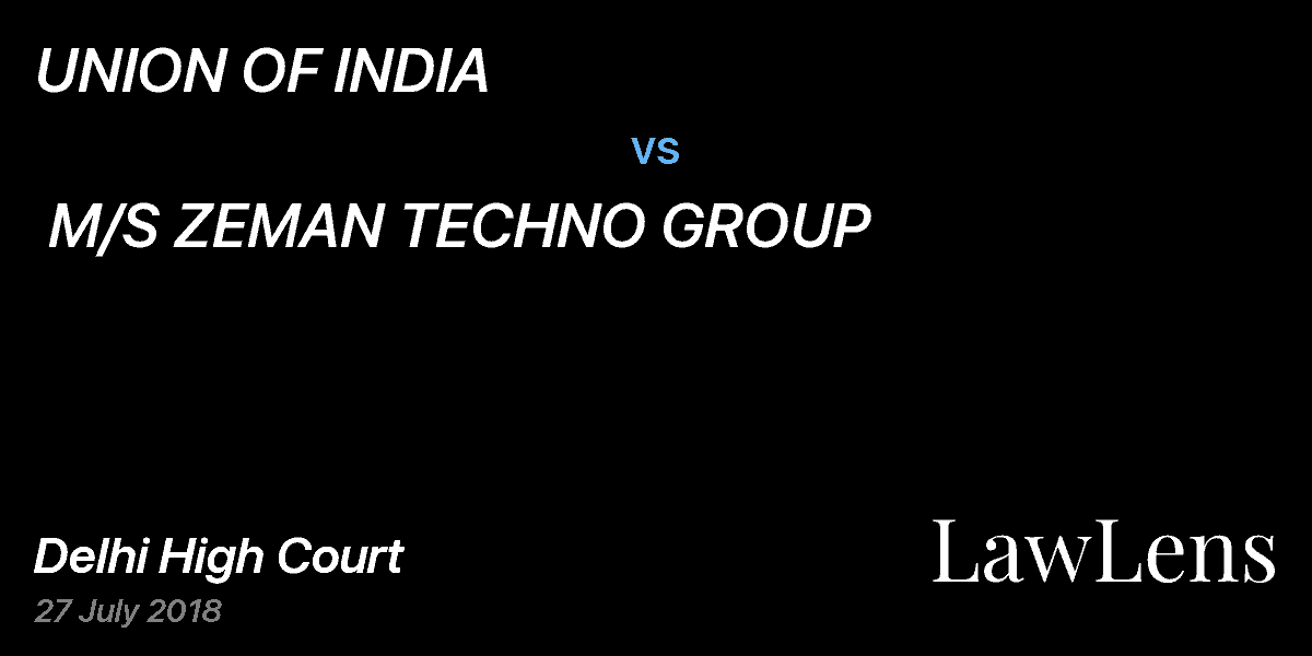 Preview image for UNION OF INDIA vs. M/S ZEMAN TECHNO GROUP