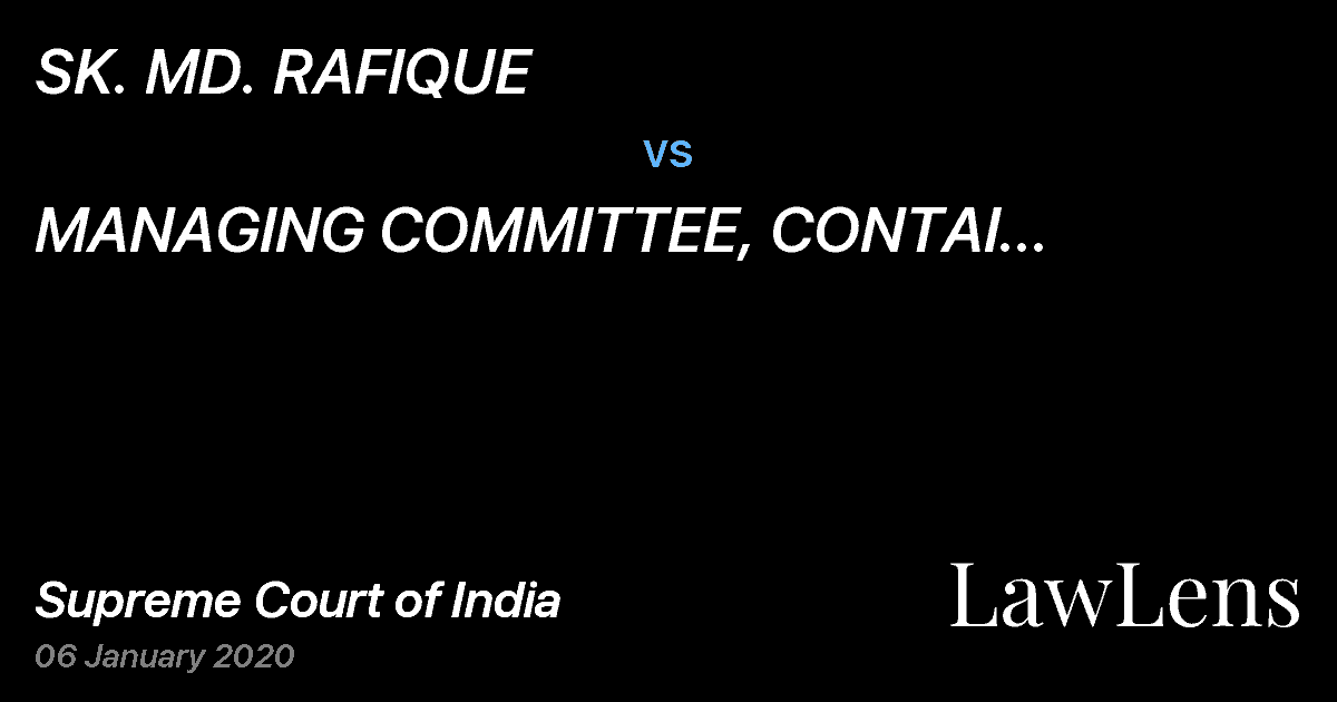 Preview image for SK. MD. RAFIQUE vs. MANAGING COMMITTEE, CONTAI RAHAMANIA HIGH MADRASAH AND ORS