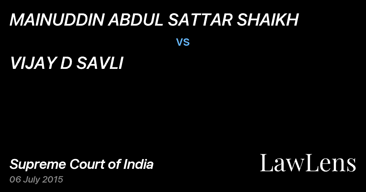 Preview image for MAINUDDIN ABDUL SATTAR SHAIKH vs. VIJAY D SAVLI