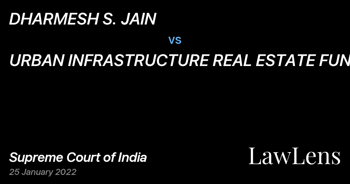 Preview image for DHARMESH S. JAIN vs. URBAN INFRASTRUCTURE REAL ESTATE FUND