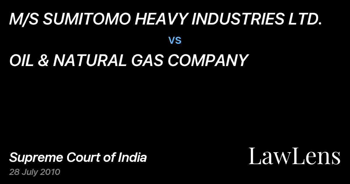 Preview image for M/S SUMITOMO HEAVY INDUSTRIES LTD. vs. OIL & NATURAL GAS COMPANY