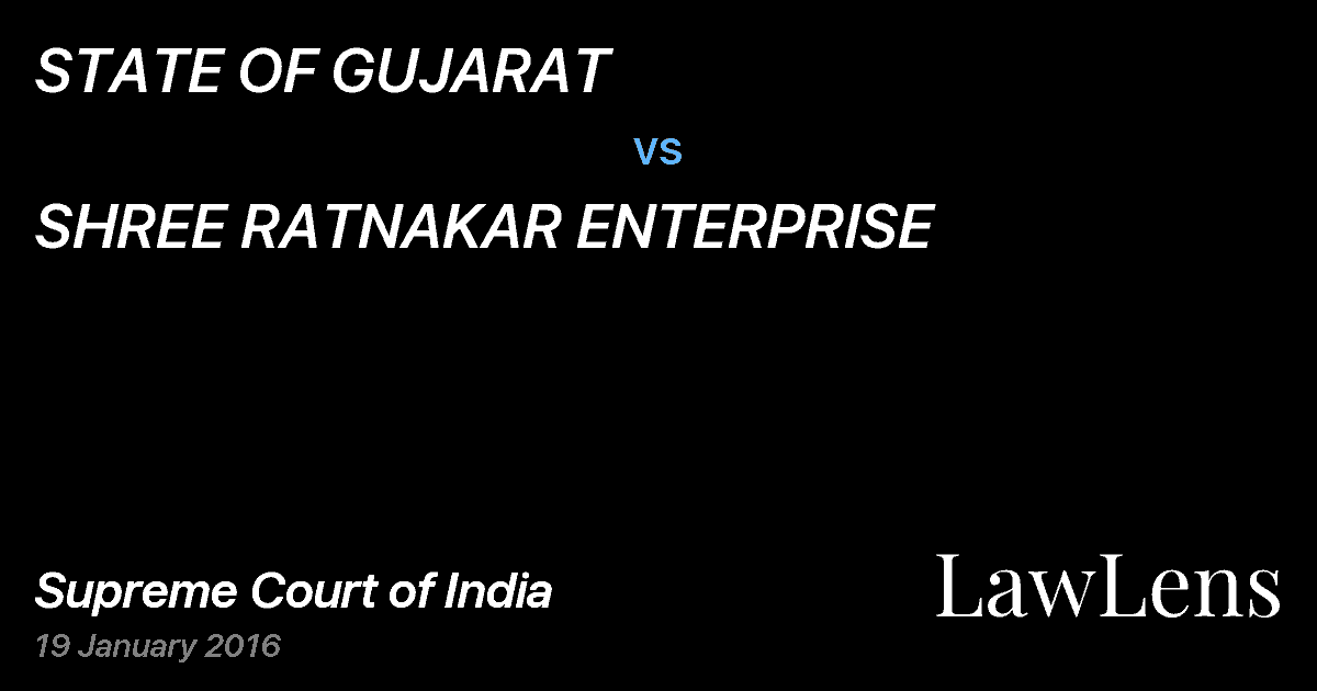 Preview image for STATE OF GUJARAT vs. SHREE RATNAKAR ENTERPRISE