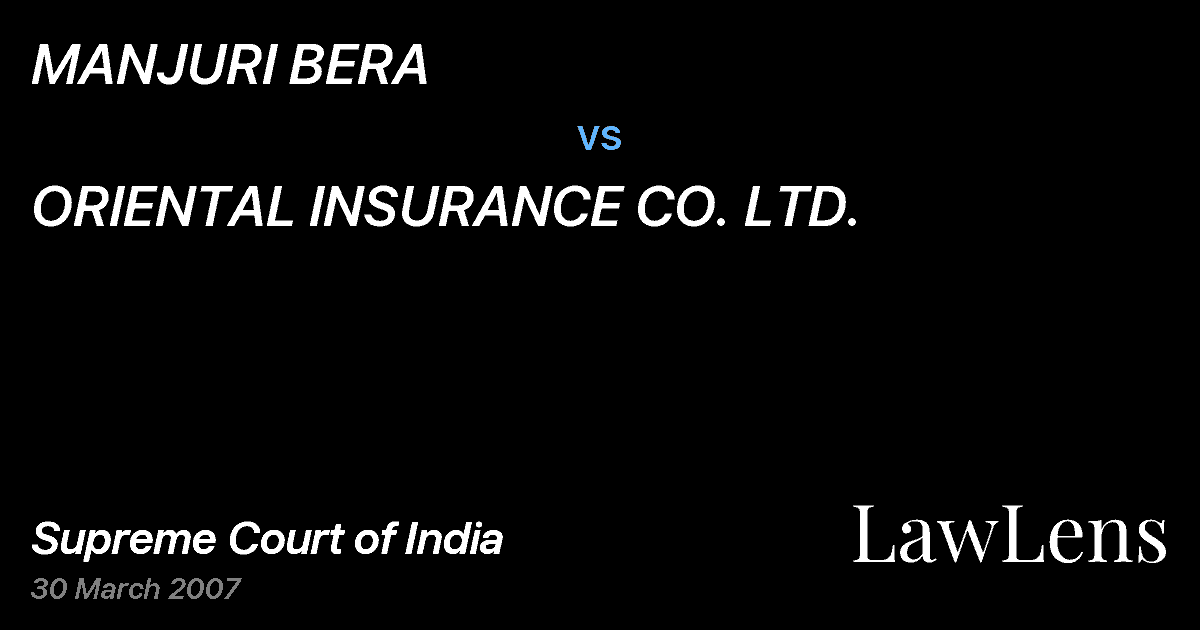 Preview image for MANJURI BERA vs. ORIENTAL INSURANCE CO. LTD.