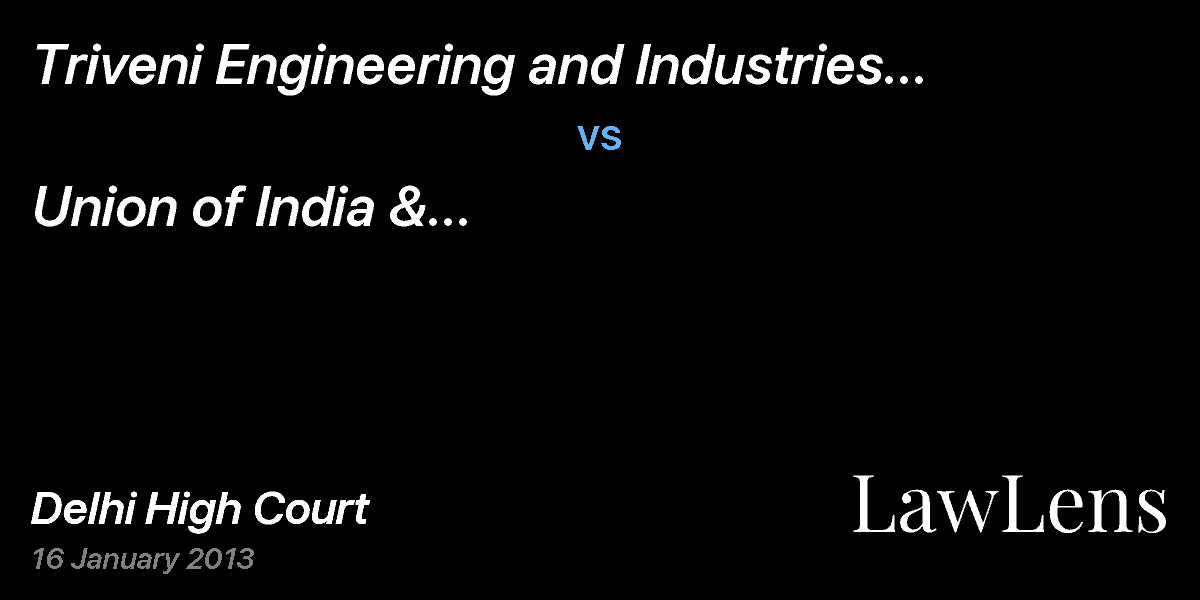 Preview image for Triveni Engineering and Industries Ltd.`  vs.  Union of India & Ors.                       