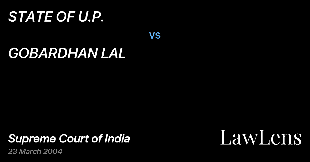 Preview image for STATE OF U.P. vs. GOBARDHAN LAL