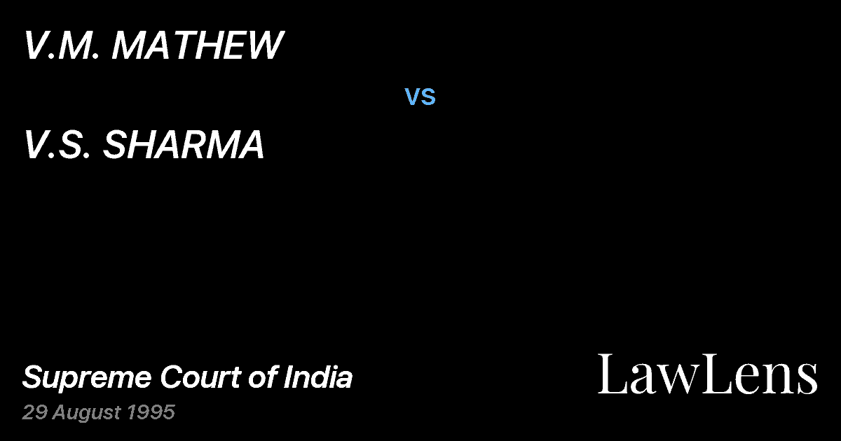 Preview image for V.M. MATHEW vs. V.S. SHARMA