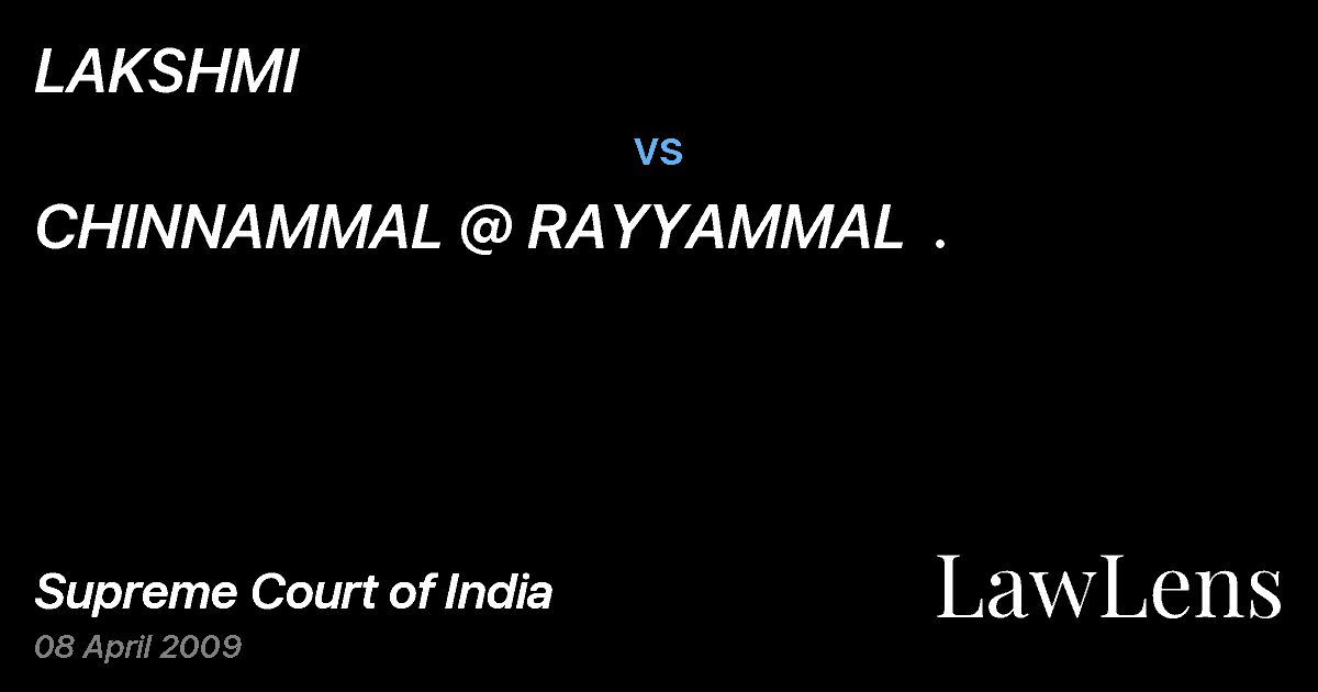 Preview image for LAKSHMI vs. CHINNAMMAL @ RAYYAMMAL  .