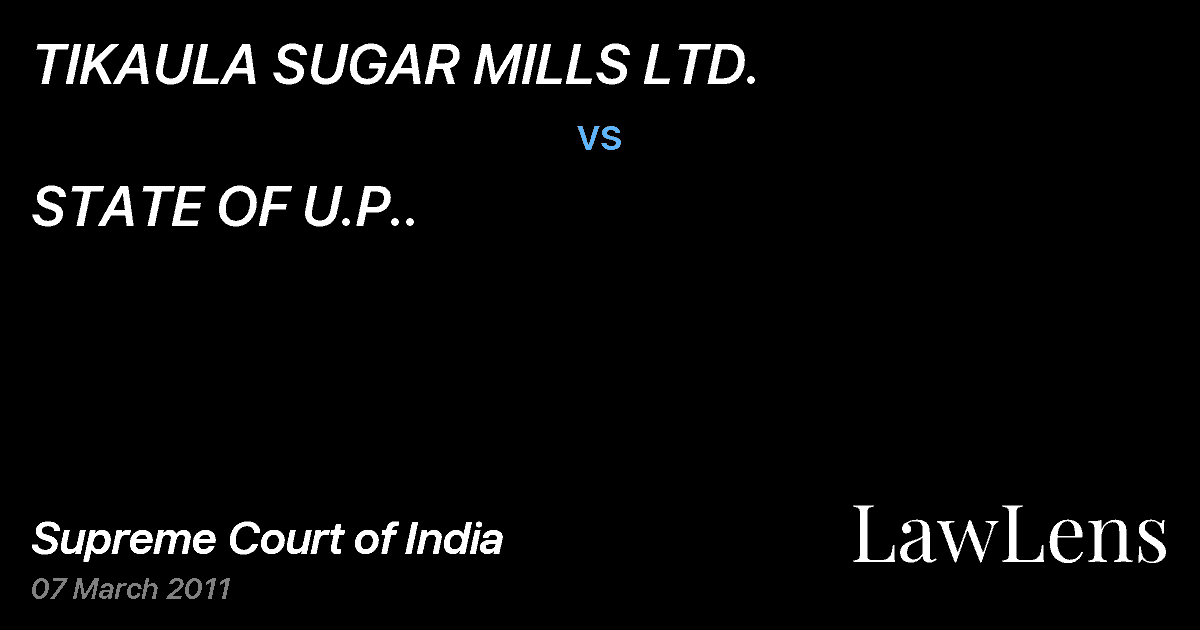 Preview image for TIKAULA SUGAR MILLS LTD. vs. STATE OF U.P..