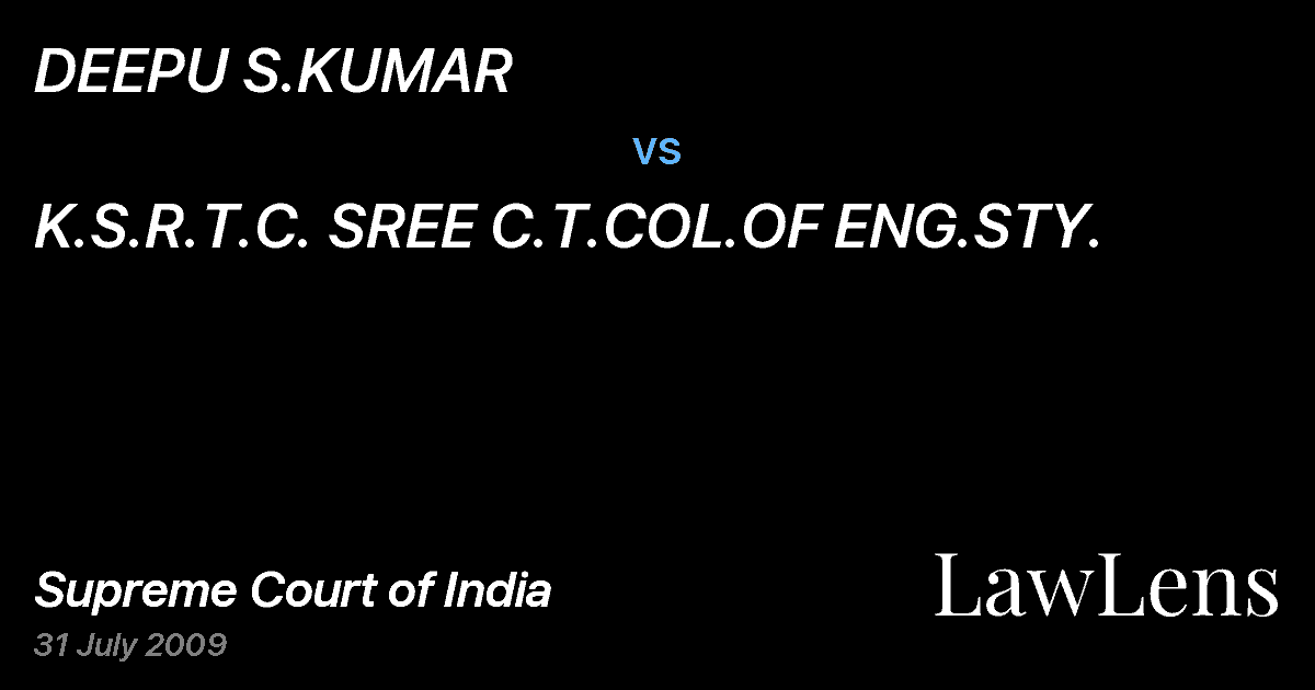 Preview image for DEEPU S.KUMAR vs. K.S.R.T.C. SREE C.T.COL.OF ENG.STY.