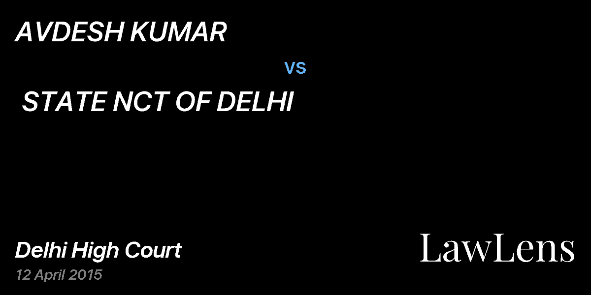 Preview image for AVDESH KUMAR  vs.  STATE NCT OF DELHI