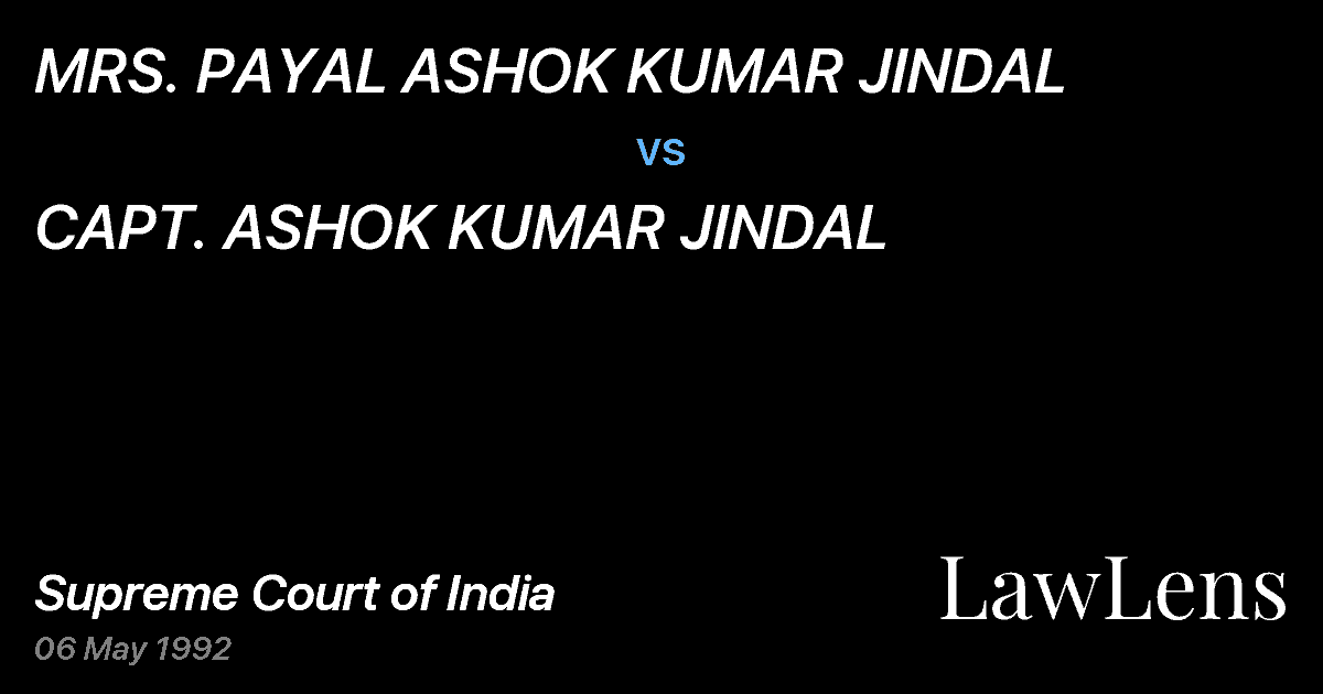 Preview image for MRS. PAYAL ASHOK KUMAR JINDAL vs. CAPT. ASHOK KUMAR JINDAL