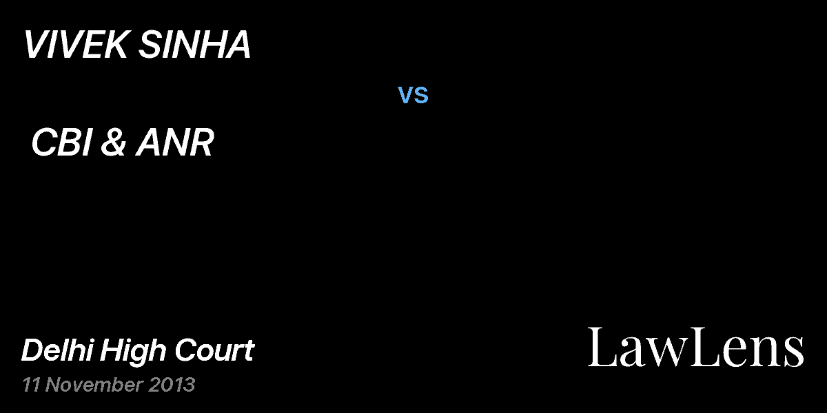 Preview image for VIVEK SINHA vs. CBI & ANR