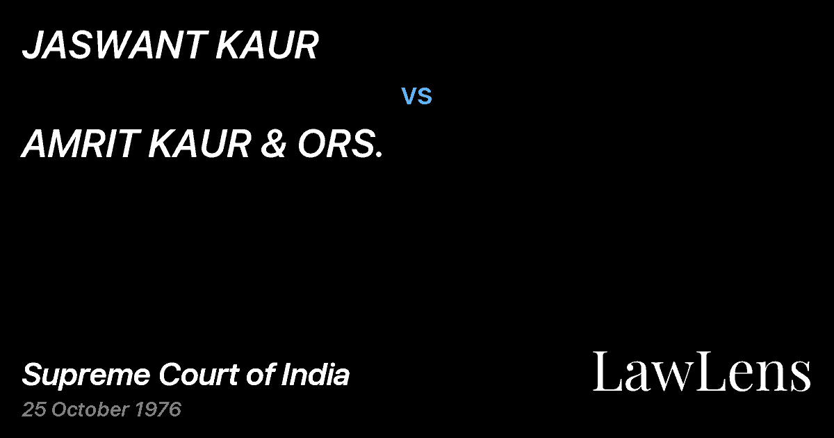 Preview image for JASWANT KAUR vs. AMRIT KAUR & ORS.