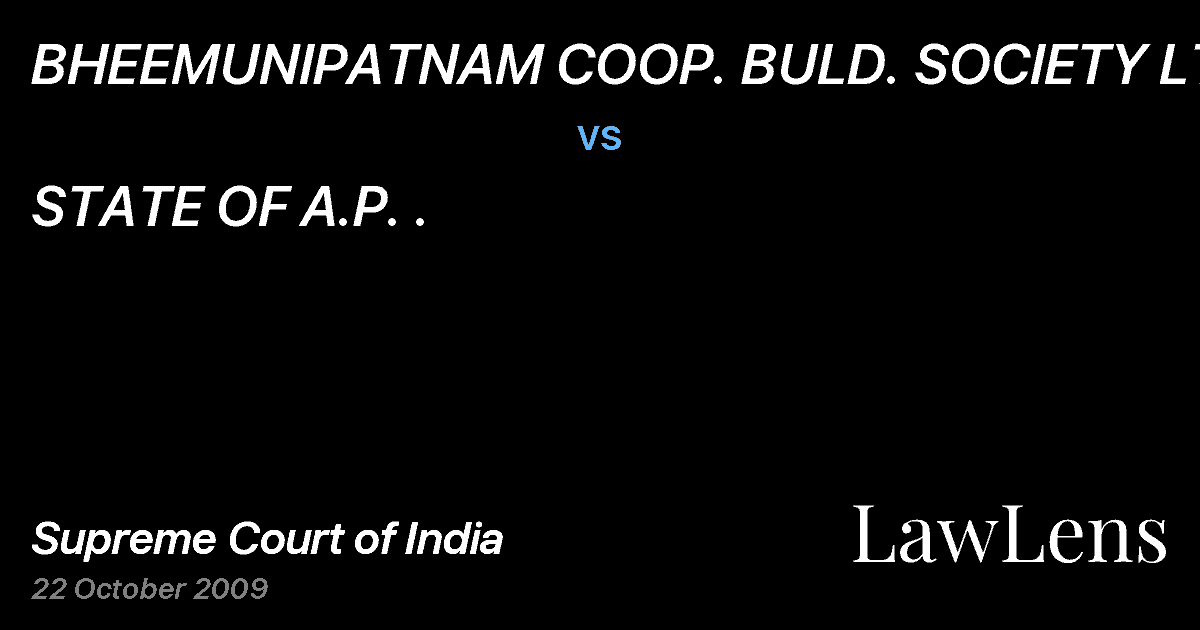 Preview image for BHEEMUNIPATNAM COOP. BULD. SOCIETY LTD. vs. STATE OF A.P. .