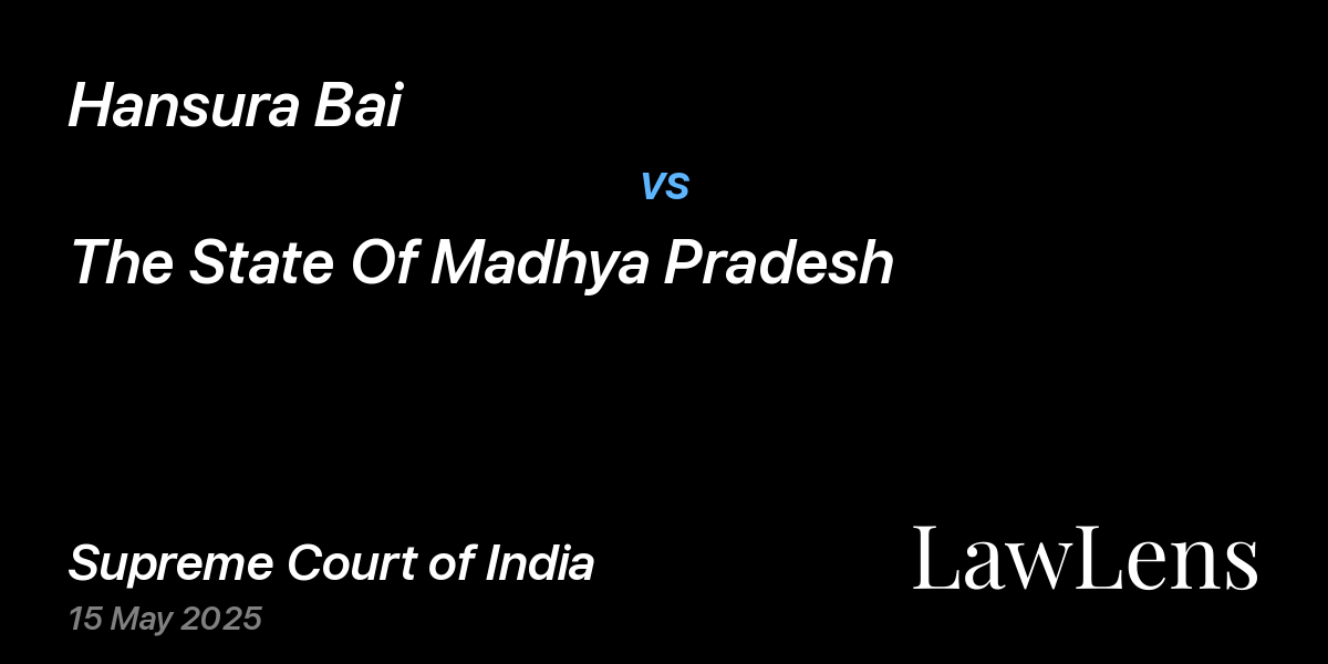 Preview image for Hansura Bai vs. The State Of Madhya Pradesh