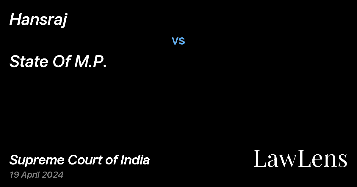 Preview image for Hansraj vs. State Of M.P.