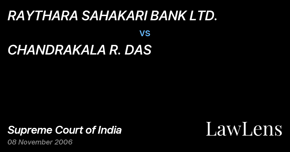 Preview image for RAYTHARA SAHAKARI BANK LTD. vs. CHANDRAKALA R. DAS