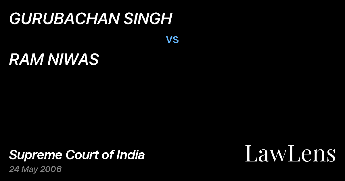 Preview image for GURUBACHAN SINGH vs. RAM NIWAS